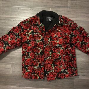Forever 21 Men’s Rose Floral Teddy Jacket